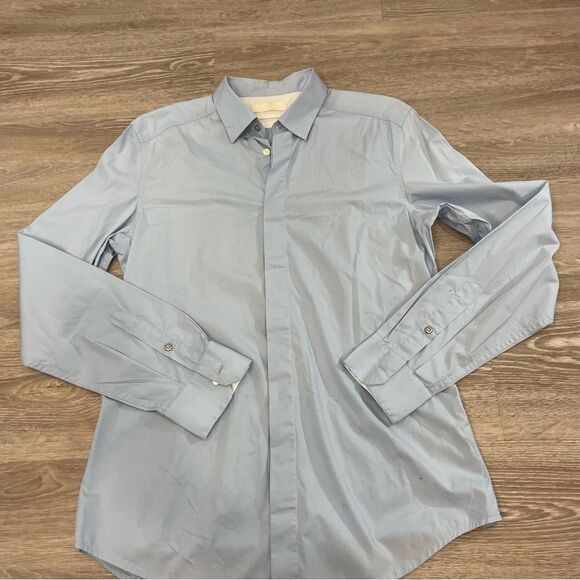 DIESEL Light Blue Slim Fit Casual Dress Shirt sz L - Picture 1 of 6